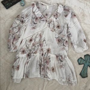 Floral women’s dress with ruffle